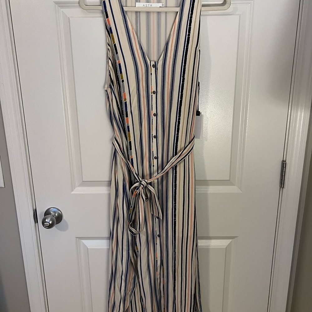 NWT Astr The Label Womens Andy Striped Midi Dress- Size Large - Picture 10 of 15